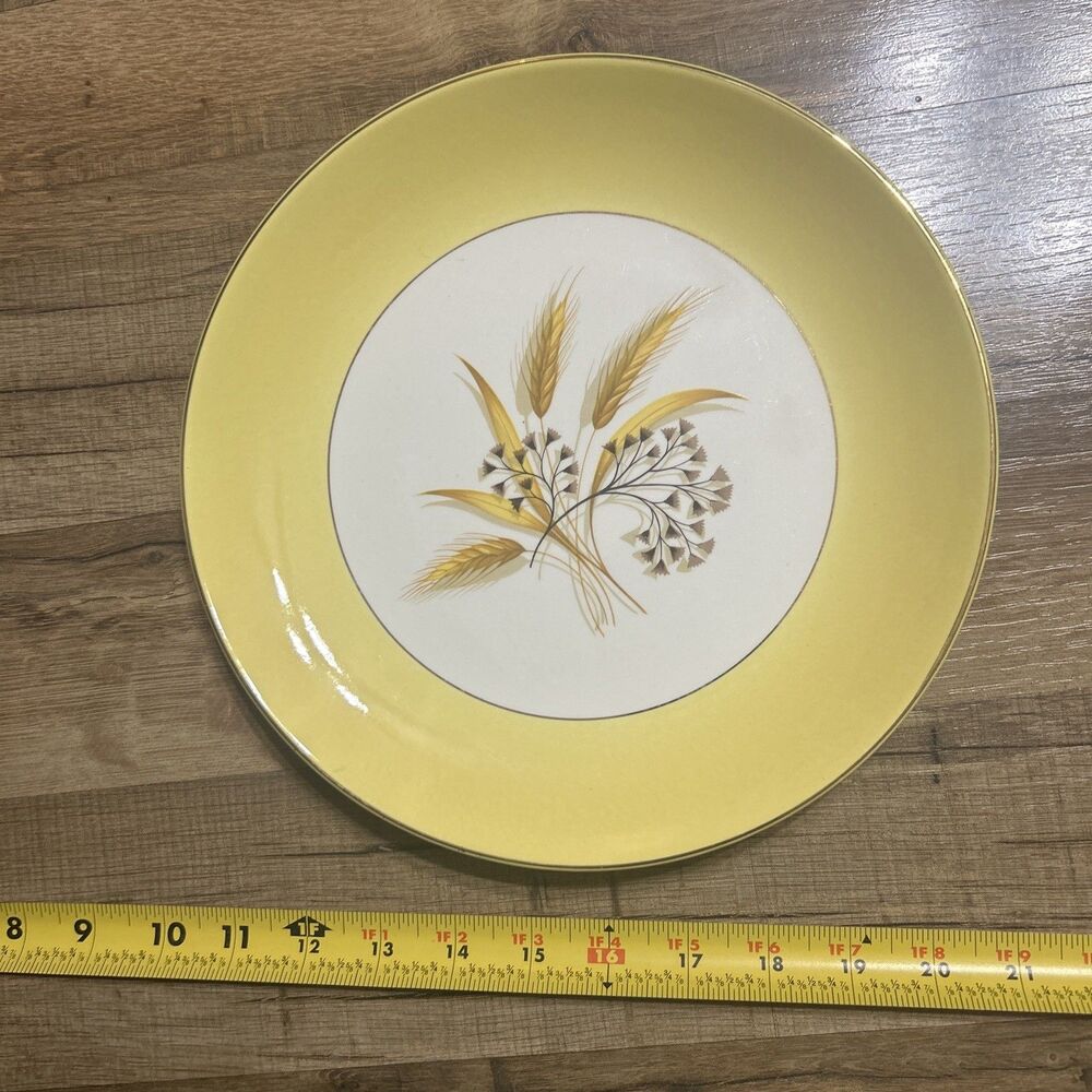 Vintage Autumn Gold 10" Dinner Plate Yellow Wheat Century Service Corp Ohio
